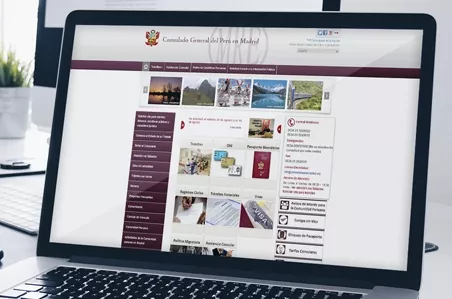 Creación Web para Consulado General del Perú: Consulado del Perú en Madrid. 
