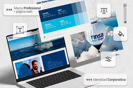 Desarrollo Imagen corporativa Finsa Grupo: Identidad corporativa, marca profesional, diseño web
