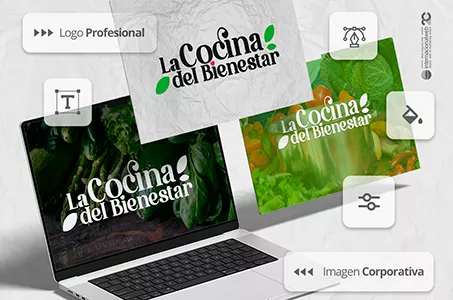 Desarrollo Imagen corporativa La Cocina del Bienestar: Identidad corporativa, marca profesional