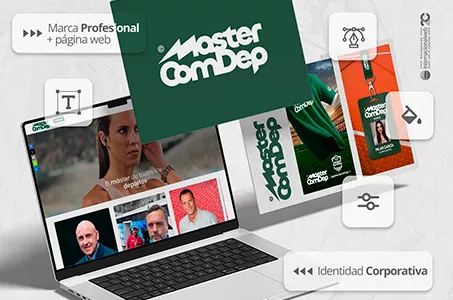 Desarrollo Imagen corporativa MasterComDep: Identidad corporativa, marca profesional, diseño web
